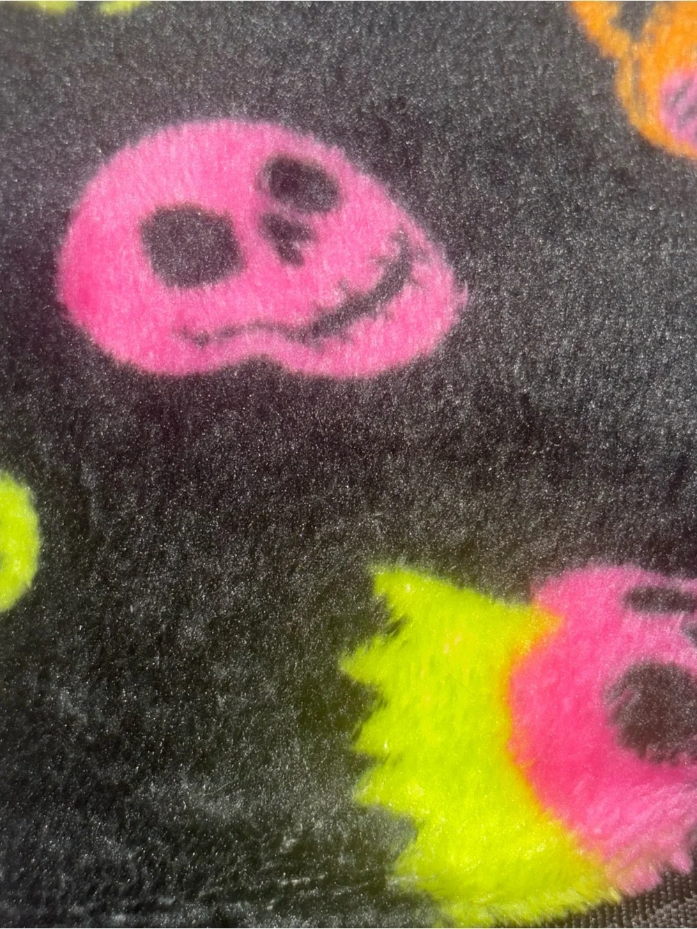 Hyde & EEK! Black Neon Skull Printed Plush Throw Halloween Blanket (50x60 in.)
